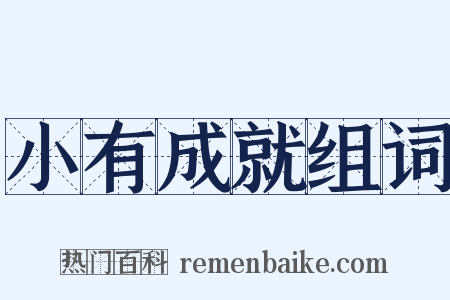 小有成就组词是什么意思的图片